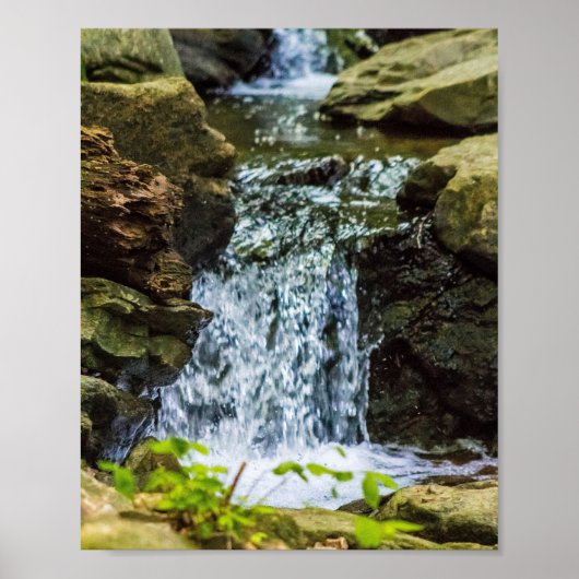 Mossig Waterval in het Bos Poster (Voorkant)