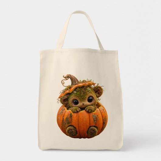 Mossige Pompoen Creature Boodschappentas Tote Bag (Voorkant)