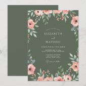 Mosspioen Ranunculus Bruiloft Kaart (Voorkant / Achterkant)