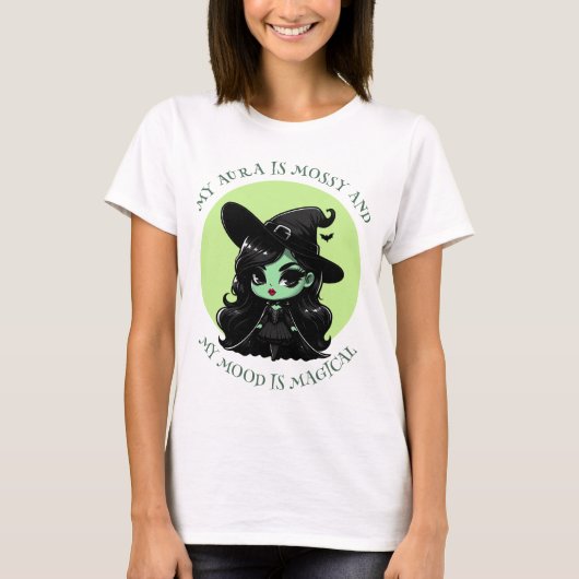Mossy Aura en Magical Mood Green Witch Vibe T-shirt (Voorkant)
