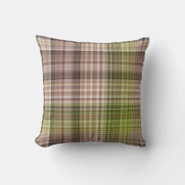 Mossy Bark Bruin en Groen Plaid Kussen