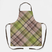 Mossy Bark Bruin en Groen Plaid Schort (Voorkant)