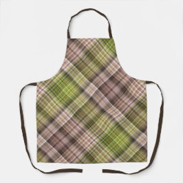 Mossy Bark Bruin en Groen Plaid Schort
