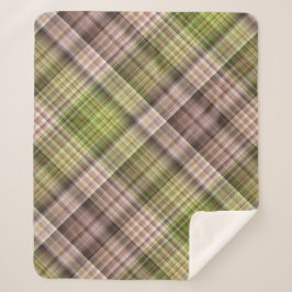 Mossy Bark Bruin en Groen Plaid Sherpa Deken