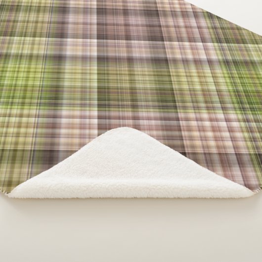 Mossy Bark Bruin en Groen Plaid Sherpa Deken (3/4)
