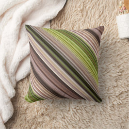 Mossy Bark Bruin en Groene Streep en Plaid Kussen