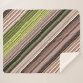 Mossy Bark Bruin en Groene Streep Sherpa Deken (Voorkant (horizontaal))