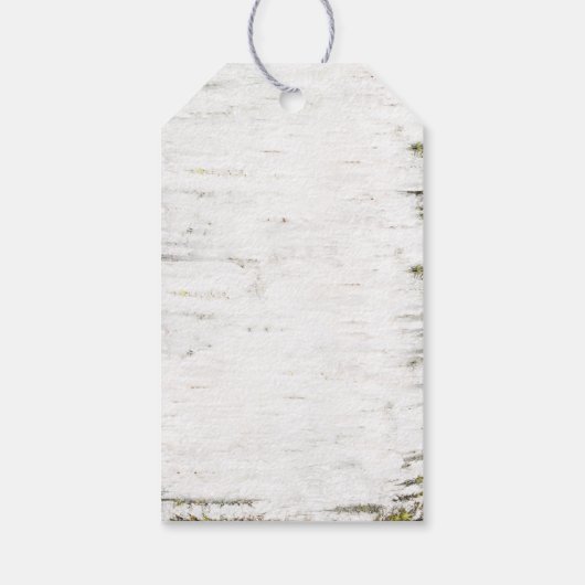 Mossy Birch Tree Heart Mr en Mrs Wedding Cadeaulabel (Achterkant)