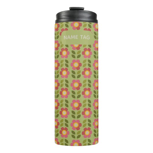 Mossy Bloom Bloemen Thermische Tumbler Thermosbeker (Voorkant)