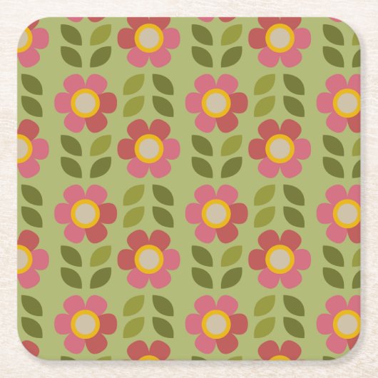 MOSSY BLOOM - Modern Bloem Papier Onderzetter (Voorkant)