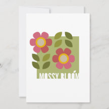 MOSSY BLOOM - Modern Floral Invitation Kaart