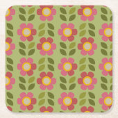 MOSSY BLOOM - Modern Floral Paper Onderzetter (Voorkant)