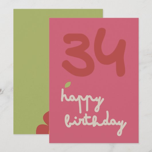 MOSSY BLOOM - Verjaardag Bloemen Uitnodiging Kaart (Voorkant / Achterkant)