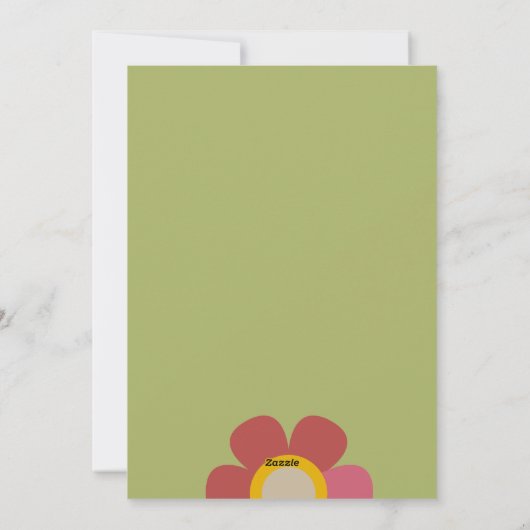 MOSSY BLOOM - Verjaardag Bloemen Uitnodiging Kaart (Achterkant)