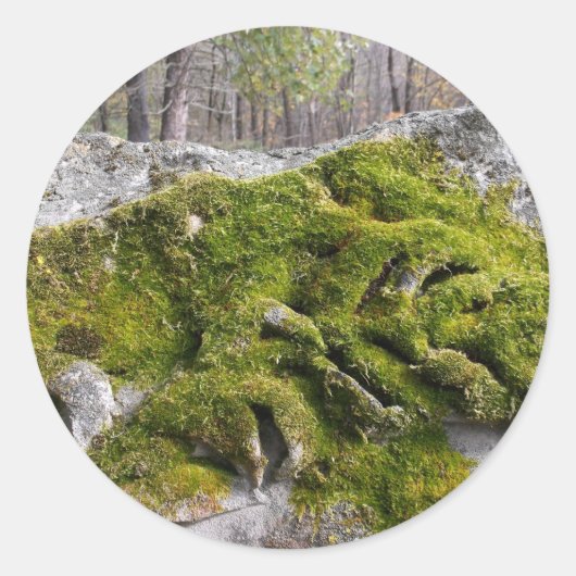 Mossy Broken Headstone Ronde Sticker (Voorkant)