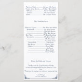 Mossy eiken boom in blauw bruiloft programma programmakaart (Achterkant)