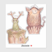 Mossy Forest Critters Vinyl Stickers (Vel)