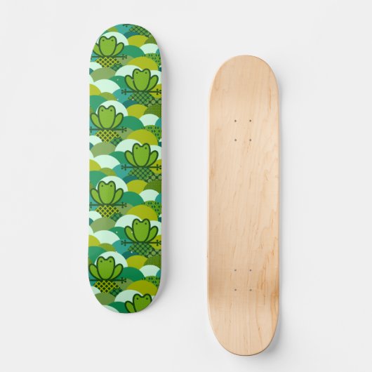 Mossy frog persoonlijk skateboard (Voorkant)