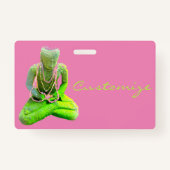 Mossy Green Buddha Meditating Thunder_Cove Badge (Voorkant)