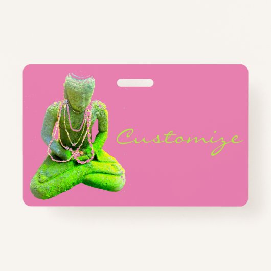Mossy Green Buddha Meditating Thunder_Cove Badge (Voorkant)