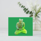 Mossy Green Buddha Meditating Thunder_Cove Briefkaart (Staand voorkant)