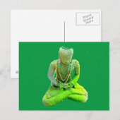 Mossy Green Buddha Meditating Thunder_Cove Briefkaart (Voorkant / Achterkant)