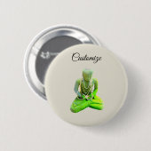 Mossy Green Buddha Meditating Thunder_Cove Ronde Button 5,7 Cm (Voorkant /achterkant)