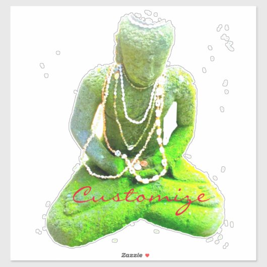 Mossy Green Buddha Meditating Thunder_Cove Sticker (Vel)