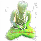Mossy Green Buddha Meditating Thunder_Cove Sticker (Voorkant)