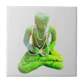 Mossy Green Buddha Meditating Thunder_Cove Tegeltje (Voorkant)