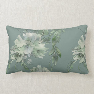 Mossy Green Floral Mystique Contemmodern Lumbar Kussen