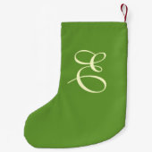 Mossy Green Monogram Kerstmis stoppen Kleine Kerstsok (Achterkant)