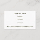 Mossy Green Visitekaartje (Achterkant)