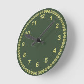 Mossy Green Wall Clock Ronde Klok (Hoek)