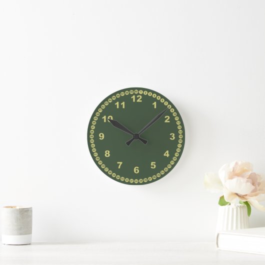 Mossy Green Wall Clock Ronde Klok (Huis)