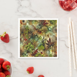Mossy Herfst Forest Alcohol Ink Decoupage Papier Servet