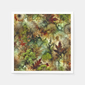 Mossy Herfst Forest Alcohol Ink Decoupage Papier Servet (Voorkant)