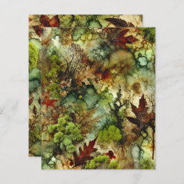 Mossy Herfst Forest Alcohol Ink Scrapbook Paper