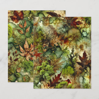 Mossy Herfst Forest Alcohol Ink Scrapbook Paper