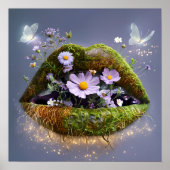 Mossy Lips Floral Art Print (Voorkant)