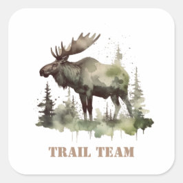 Mossy Moose Wildlife Portrait, op maat Vierkante Sticker