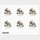 Mossy Moose Wildlife Portrait, op maat Vierkante Sticker (Vel)