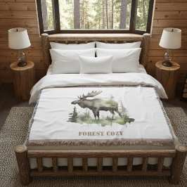 Mossy Moose Wildlife Portret, op maat Deken
