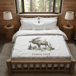 Mossy Moose Wildlife Portret, op maat Deken
