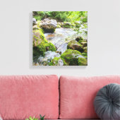 Mossy Mountain Stream – Pristine Forest River Canv Canvas Afdruk (Insitu (Woonkamer))