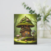 Mossy Mushroom Fairy House Briefkaart (Staand voorkant)