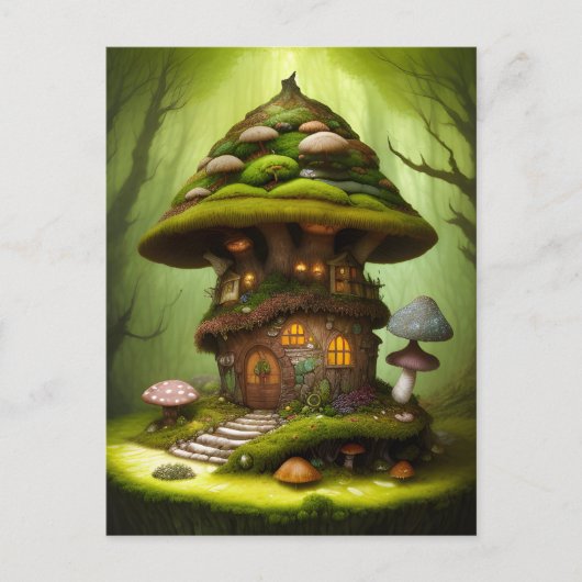 Mossy Mushroom Fairy House Briefkaart (Voorkant)