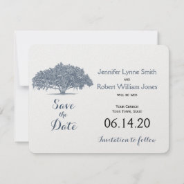 Mossy Oak Tree in Blue Wedding Save the Date