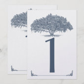 Mossy Oak Tree-nummer blauwe bruiloft Kaart (Voorkant / Achterkant)