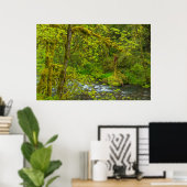 Mossy Rocks And Trees Line Eagle Creek Poster (Thuiskantoor)